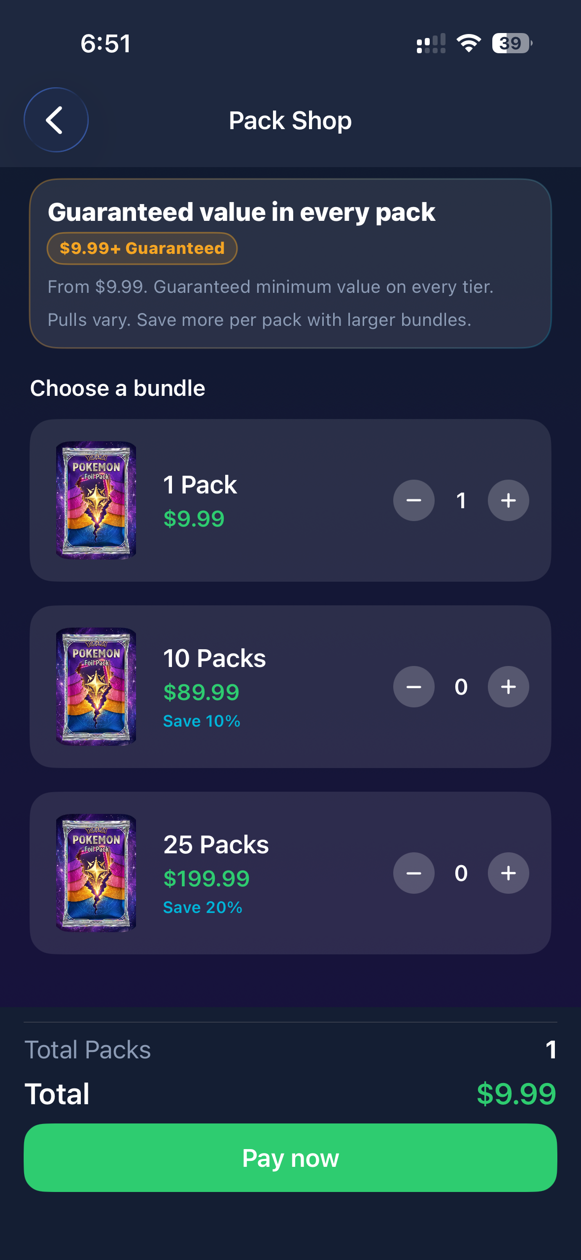 Choose your pack
